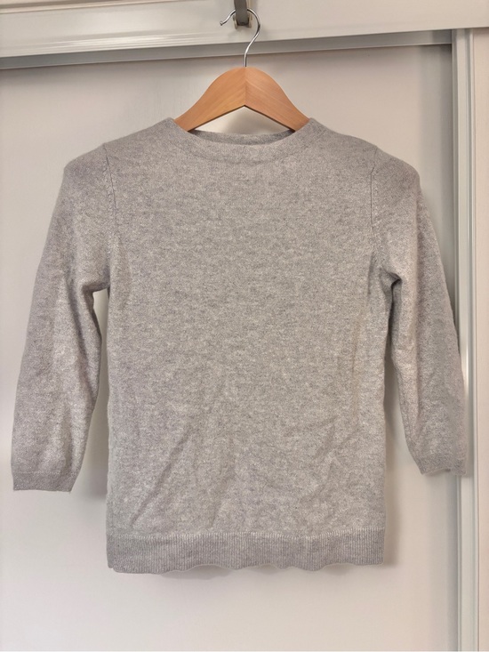Talbots Sweaters - Talbots Audrey Sweater Size S Petite Cashmere Crewneck Gray Shimmer Ribbed Soft